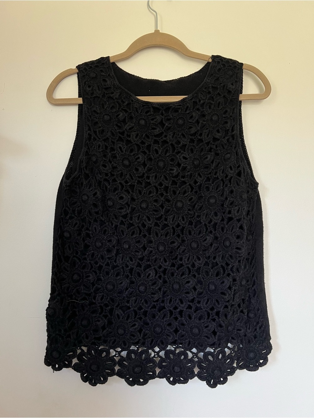 Vintage floral crochet sweater tank